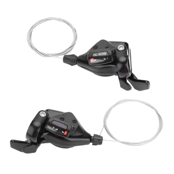 1 Pair Triple 3X789 Speed Bicycle Gear Shift Front Derailleur LeftRight Shifter for Shimano Control 3X8 Speed Upgrade your cycling experience with this high-quality 9-speed shifter. Easy to install and control, made of firm metal for durability. Compatible with Shimano systems.