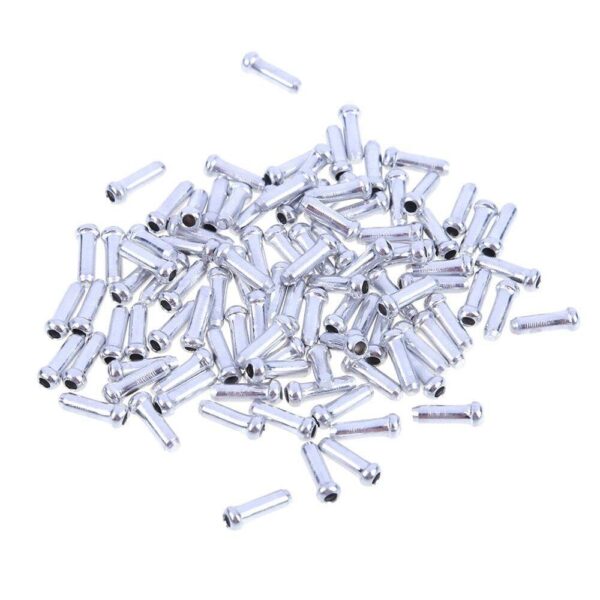 100Pcs Aluminum Bike Bicycle Brake Shifter Inner Cable Tips Wire End Cap ZOOM 73mm Durable and professional aluminum bike brake shifter cable tips. Prevents cable scratching, fits all brakes. Versatile silver color for any bike.