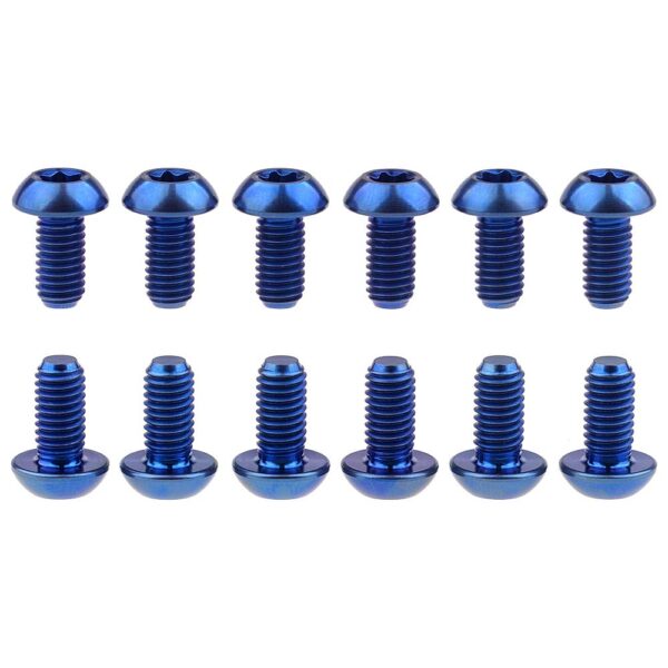 12Pcs Ti Titanium Bolts Torx M5x10 Bicycle Bike Disc Brake Cycle Rotor Screws Gr5 Blue by Wanyifa Upgrade your bike with 12 high-quality Ti Titanium Bolts! Lightweight, corrosion-resistant, and compatible with most disc brake rotors. Buy now!