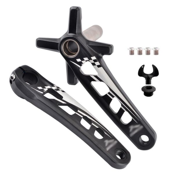 170mm Bike Crank Arm Set 104BCD 4 jaw Hollow Integrated Mountain Bike Crankset Lightweight Aluminum Alloy HIMALO Size Explore the versatile 170mm Bike Crank Arm Set by HIMALO. Crafted from lightweight aluminum alloy, this Hollow Integrated Mountain Bike Crankset boasts a 104BCD 4-jaw design for superior strength. Compatible with single chainrings, it's easy to install and offers reliable performance. Reach out to our dedicated HIMALO store for prompt assistance.