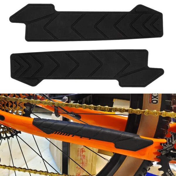 2 Pcs Silicone Bike Frame Chainstay Protector Stickers Chain Guard Pad Cover Durable Lightweight CYSKY 220 x 53 x 2mm Shield your bike frame with these 2 durable silicone protectors from CYSKY. Easy to install, sticky 3M backing, perfect against chain slap.