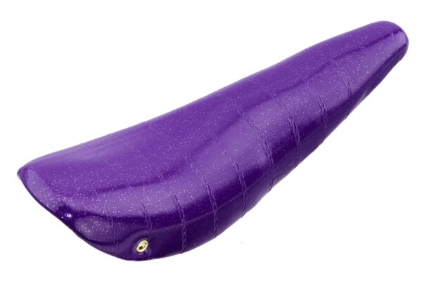 20 Banana Saddle Sparkle Purple Lowrider Bike Seat Vinyl Material Chopper Bike Part Enhance your biking experience with the 20' Banana Saddle Sparkle Purple. This lowrider bike seat is crafted from durable vinyl material, offering both style and comfort for your rides.