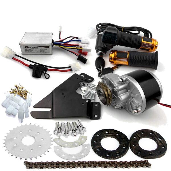 24V36V250W Electric Conversion Kit for Common Bike Left Chain Drive L faster Electric Geared Bicycle Derailleur Brand UNITE Upgrade your bike effortlessly with this electric conversion kit. Suitable for V brake rear wheels, choose 24V for longer rides. Customize your biking experience with throttle options and pick the right battery capacity for your needs.