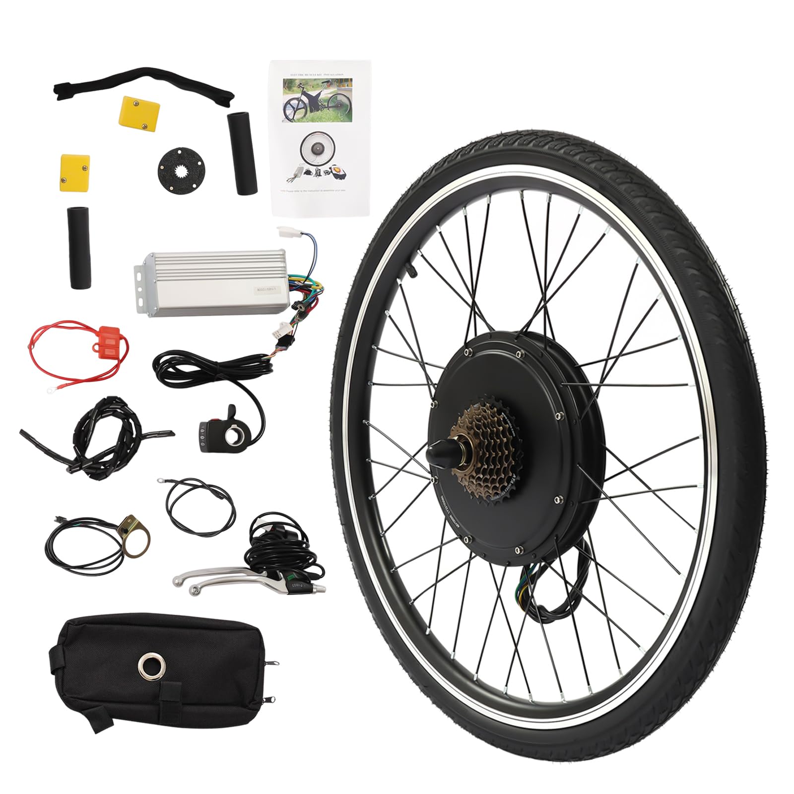 '26'' Electric Bike Hub Motor Brushless Gearless Kit 48v 1000w, Dual 