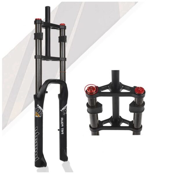 26x4.0 Fat Bike Suspension Fork 140mm Travel Air Fork Double Shoulder Rebound Adjust 9mm QR 1 18 Straight Front Fork for Snow E Bike XCDH Bike Electric Bicycle26 Black Brand HIMALO Upgrade your biking experience with the 26x4.0'' Fat Bike Suspension Fork. Designed for snow, XC, DH bikes, and electric bicycles. Features air suspension, damping adjustability, and magnesium aluminum alloy construction. Ride confidently on various terrains with this sturdy fork.