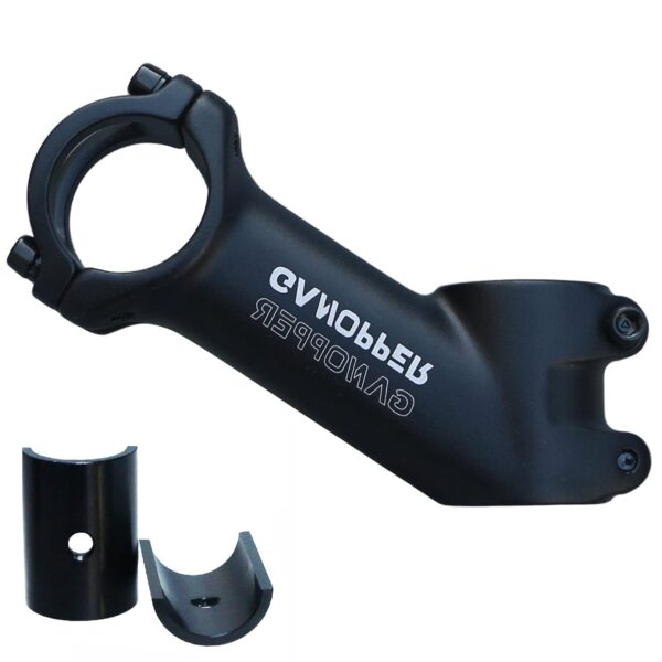 35 Degree 25.431.8 Universal Bike Stem 90mm Road Bicycle Handlebar Stem with Bicycle Shim GANOPPER Black Upgrade your bike with the 35 Degree Universal Bike Stem by GANOPPER. Made of high-quality alloy aluminum, this stem offers a ±35° angle for adjusting handlebar height. Suitable for various bikes, it comes with a 25.4mm adapter for added versatility.