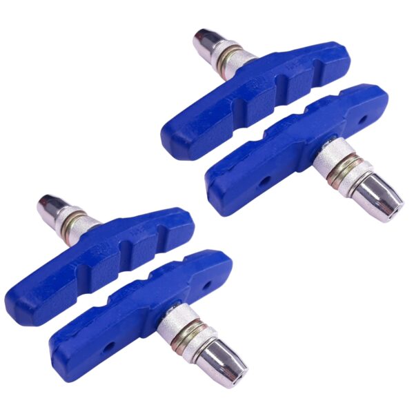 4 x Bicycle Brake Pads 60mm Symmetrical V Brake Shimano Tektro Avid Sram Blue Replace worn bike brake pads with this set of 4 (2 pairs) 60mm V-brake pads compatible with Shimano, Tektro, Avid, and Sram brake systems. Ideal for various bikes.