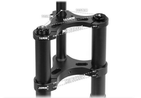 51Cgd1wCHlL Enhance your fat bike's performance with this 20-inch Inverted Air Suspension by HIMALO. Designed for 20x4.0 tires, QR version for easy installation.