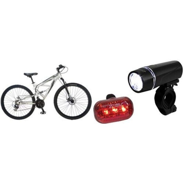 51QJbrAHGuL Maximize comfort & performance with the Mongoose Impasse Dual Full Suspension Bicycle. Includes a BV Bicycle Light Set for added safety and visibility.