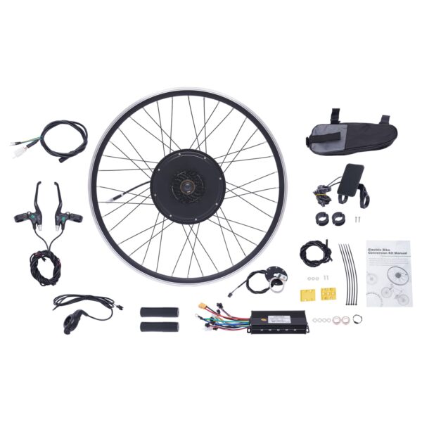 700C 48V Electric Bicycle Conversion Kit LCD Motor for 28 29 700C Wheel VDisc Brake DOONARCES Upgrade your bike with the 1000W 48V Electric Bicycle Conversion Kit from DOONARCES. This kit includes a multi-function display for real-time speed, total mileage, and more. The powerful 1000W motor allows for speeds up to 45-55KM/H. Dual-mode controller ensures stable performance and safety during rides. Perfect for 28'', 29'', and 700C wheels.