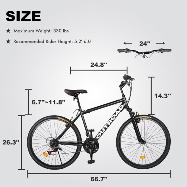 71 Uirk8QYL Conquer any terrain with the Max4out 26-inch mountain bike. Solid iron frame, 21-speed shift, and double disc brakes ensure safety and control. Easy assembly in 15-20 minutes.