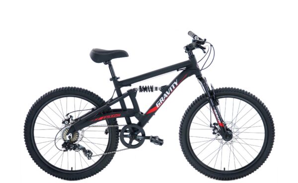 71CuVvja8hL Experience top-rated Gravity FSX 24 Full Suspension Mountain Bike with 7-speed shifters, powerful disc brakes, and durable aluminum frame for a smooth ride.