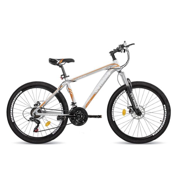 71MrFwSglaL Conquer any terrain with ease on this 26" Mountain Bike featuring a solid Aluminum Alloy Frame, 21-speed shifter, and dual disc brakes for ultimate safety and control. Perfect for riders 5'2"-6' tall, weighing up to 330 lbs.