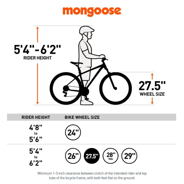 71N8crTrNvL Conquer rugged trails with the Mongoose Tyax Comp Mountain Bike. Lightweight aluminum frame, 18-speed drivetrain, and hydraulic disc brakes for superior performance. Find your perfect fit with 27.5-29" wheels.