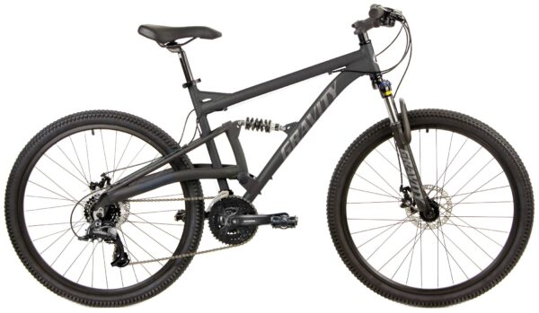 71Y5lWwZmJL Join the 27.5" FULL SUSPENSION Evolution with Gravity FSX 27.5 DLX24 Mountain Bike. Equipped with a 24 Speed Drivetrain, Powerful Disc Brakes, and Lightweight Design. Perfect for trail riding and competition-ready performance.