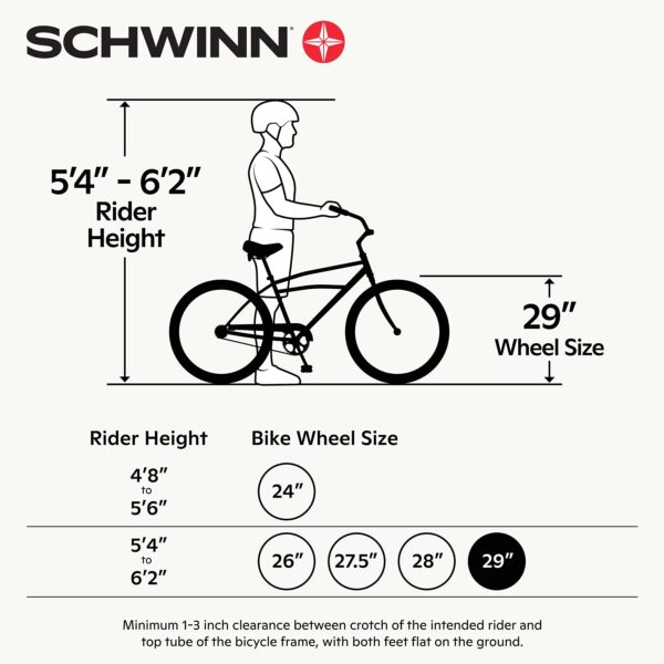 71a OHl5mHL Conquer any trail with the Schwinn S29 Mountain Bike. 29" wheels, dual-suspension, 21-speed shifters, and mechanical disc brakes for ultimate performance.