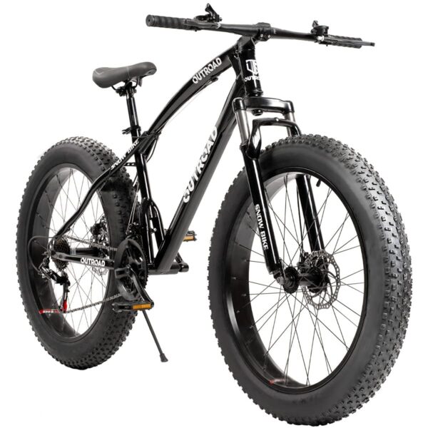 71zGkYVaf5L Conquer any terrain with the Max4out 26" Fat Tire Mountain Bike. Its 21-speed gear system offers versatile performance, while the fat tires provide stability and traction. With a sturdy carbon steel frame and reliable disc brakes, this bike is built for rugged off-road adventures.