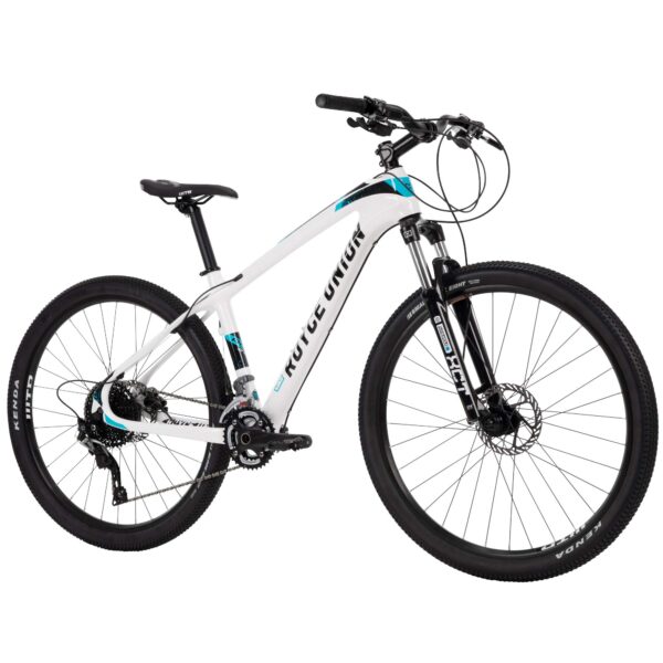 81awr9gQWGL Experience top-notch performance with the Royce Union RCF Carbon Mountain Bike. Equipped with a lightweight carbon frame, Shimano SLX drivetrain, and hydraulic disc brakes, this bike ensures a smooth and controlled ride on any terrain.