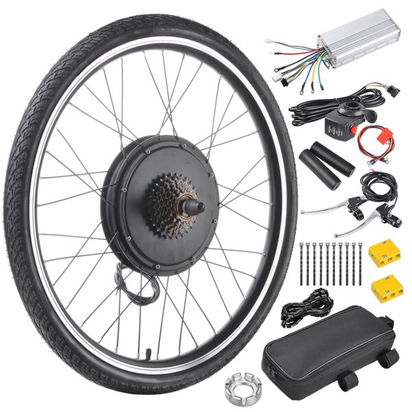 AW Electric Bike Conversion Kit 48V 1000W 26 FrontRear Wheel Powerful Motor E Bike Conversion Kit Dual Mode Controller Twist ThrottleThumb Throttle Ebike Wheel Kit Upgrade your bike with the AW Electric Bike Conversion Kit featuring a powerful 48V 1000W brushless motor. Easily reach speeds of up to 45 KM/H. Durable aluminum alloy frame, easy assembly, and environmentally friendly design make it a perfect choice for electric bike conversion.