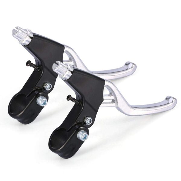 Alomejor Aluminium Alloy Brake Levers for Road Mountain Bike Silver Upgrade your bike with these lightweight aluminium alloy brake levers. Choose from four cool colors, ensuring quick recovery and no extra weight burden. Satisfaction guaranteed!