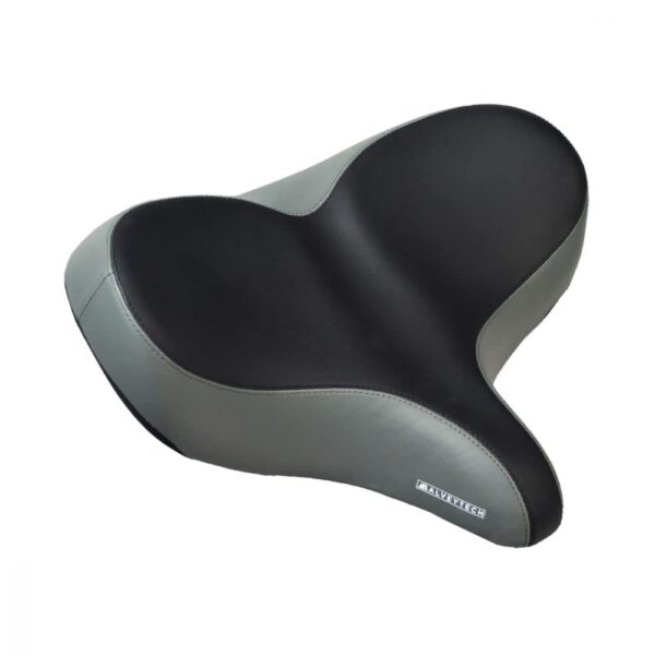 AlveyTech Extra Wide Bike Saddle Seat Oversized Soft Foam Padded Seats for Men or Womens Bikes Upgrade your cycling comfort with the AlveyTech Extra Wide Bike Saddle Seat! Perfect for men and women, this oversized seat offers a large foam cushion for a comfortable ride on exercise bikes, mountain bikes, and more. Easy to clean vinyl cover included.