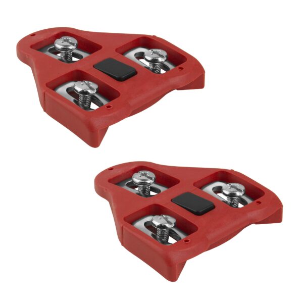 BV Bike Cleats Compatible with Look Delta and Peloton Bike Adjustable 9 Degree Float System for Ultimate Stability and Power Transfer Durable Red Metal Cleats for Road and Indoor Cycling Shoes BV Achieve maximum power transfer and riding stability with our Look Delta and Peloton cleats. Customizable 3-hole arrangement and 9-degree float system ensure an optimal fit and comfortable ride. Upgrade your cycling experience with ease - everything needed for quick installation included. Take your Peloton or road bike to the next level with heavy-duty, versatile cleats. Enhance performance and reduce discomfort during long rides with top-quality cycling cleats.