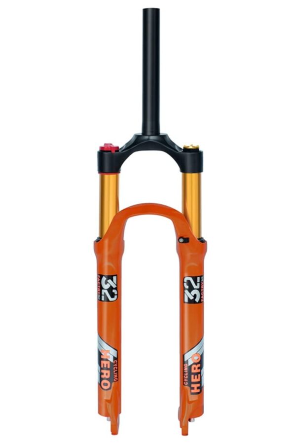 Bike Air Fork 2627.529 Inch Mountain Bike Suspension Fork Travel 100mm Disc Brake Bicycle Front Fork QR 9mm，for XCFRAM Aluminum and magnesium alloy, air pneumatic system, suitable for 26/27.5/29 inch bikes. Ideal for XC/FR/AM adventures. Quality materials for durability.