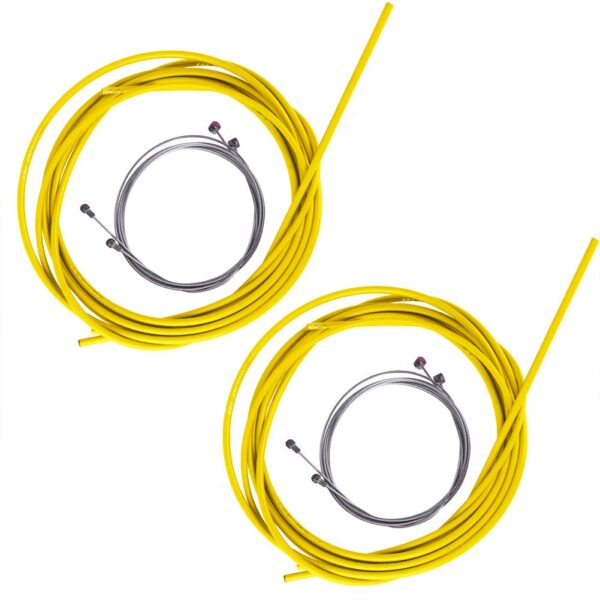 Bike Brake Shifter Cable Bicycle Brake Line Tube Kits for Mountain Road Bike Yellow RiToEasysports Upgrade your bike with this universal cable kit for shifting and braking systems. Conveniently assemble with included accessories. Yellow color, suitable for various bike types.