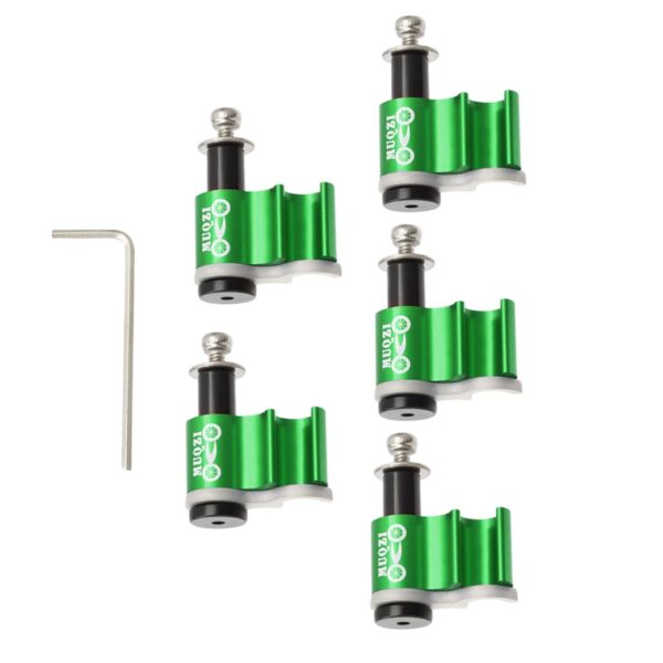 Bike Cable Guide Hydraulic Brake Line Holder Hose Wire Clips Clamps Green Aluminium Alloy & Steel Clips for Hydraulic Brake Hoses. Lightweight, Anti-Rust. Perfect for 5.6mm Tubing. Includes 5 Buckles, 1 Wrench.