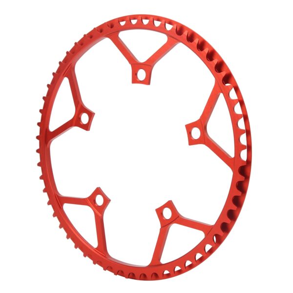 Bike Chainring Round Chainring 56T 130BCD Red Aluminum Alloy Lightweight Chainwheel with Guard Plate for Mountain Bike Brand VGEBY Size Upgrade your mountain bike with this 56T 130BCD Bike Chainring from VGEBY. CNC machined, lightweight aluminum alloy with a guard plate for safety.