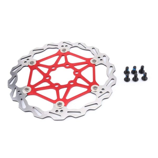 Bike Disc Brake Rotor 160180203mm Floating Rotor Mountain Bike Red 203mm Spare Parts 160Mm Disc Brake Rotor 203Mm Disc Brake Rotor VGEBY This floating disc brake rotor ensures reliable and stable brake effect for safer cycling. Choose from 160/180/203mm sizes. Suitable for Road Bike, Mountain Bike, BMX, MTB. Easy to mount with 6 fitting bolts. Good abrasion performance and heat dispersion.