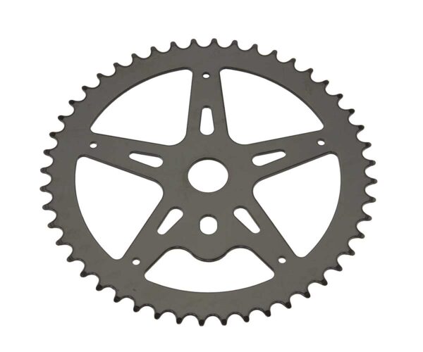 Black Steel Bike Chainring 12 X 332 48t. Steel Bicycle Chainring Bike Sprocket Bicycle Sprocket Lowrider Size Upgrade your bike with this Black Steel Bike Chainring. Featuring 48t teeth, 1/2 X 3/32 chain compatibility, and a sleek black color. Perfect for 1pc Crank setup.