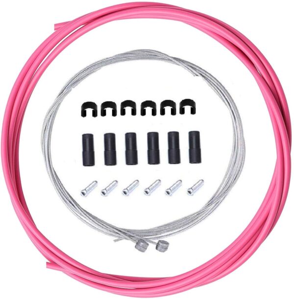 BlueSunshine Bike Bicycle Brake Cable and Housing Set Basic Brake Cable Replacement Kit for Your Bike Cable housing 5mm @PINK Brand WIROJ Size nan Upgrade your bike with the BlueSunshine Brake Cable and Housing Set. Includes 2 x 1.8m brake cables, 1 x 3m brake housing, and more for smooth braking performance.