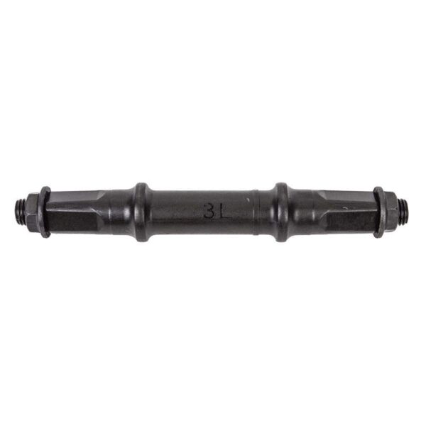 Bottom Bracket Axle 3L 32.0 x 52 x 32.0 x 116mm Sunlite Brand Size Variable widths Upgrade your bike with the Sunlite Bottom Bracket Axle. This 3L axle in size 32.0 x 52 x 32.0 x 116mm offers variable widths for a perfect fit. Includes nuts for easy installation.