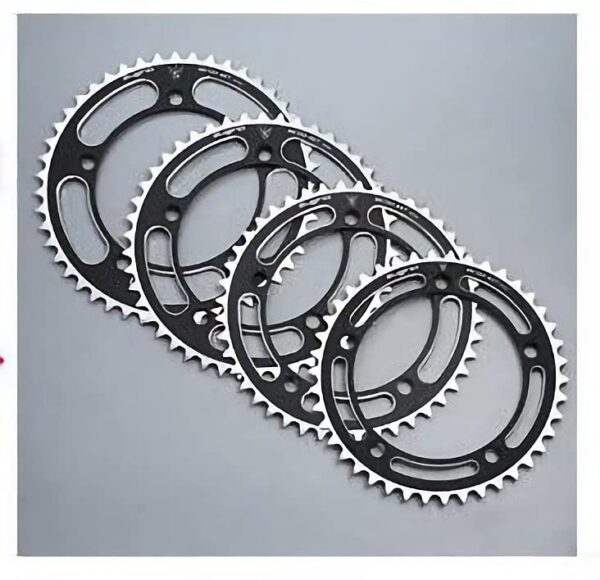 Cedar Rhino MC130NC BKS Blk 48T Chain Ring 1 Piece Sugino Size 47T Silver Upgrade your cycling performance with the Cedar Rhino MC130NC BK/S Blk 48T Chain Ring by Sugino. This high-quality chain ring features a 130mm P.C.D., suitable for 1/2' 1/8' chains, and 47 teeth. Stand out with its sleek silver color.