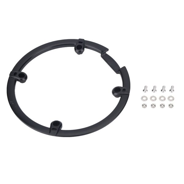 Chain Guard Protector Black Plastic Cycling Chainring Sprockets Cranksets Cover VGEBY Mountain Bike Size 44T Prevent trouser stains while cycling with this lightweight, classic design chainring protector for Shimanos M430, M590, M390. Easy to install and includes screws and gaskets.