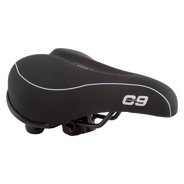 Cloud 9 Comfort Mens Saddle 11 x 7.75 Ergonomic Memory Foam Durable Waterproof Anti Fatigue Comfort Channel Experience ultimate comfort with the Cloud-9 Comfort Men's Saddle. Ergonomic design, durable construction, waterproof covering, and anti-fatigue features ensure a comfortable ride. Trust the Cloud-9 brand for quality and durability.