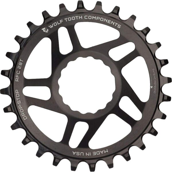 Components Drop Stop Race Face Cinch Direct Mount Chainring Boost Black 36T by Wolf Tooth Featuring Wolf Tooth Components' proprietary tooth design, this chainring offers confident chain retention for Race Face Cinch cranksets. Customize your gearing with sizes ranging from 28T to 34T, ensuring clean shifts and optimal chainline for Boost spaced bikes.