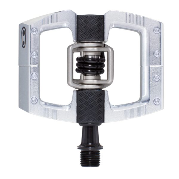 Crankbrothers Mallet DH Mountain Bike Pedals Silver Edition MTB DH Downhill Optimized Platform Clip in System Pair of Bicycle Pedals Concave platform for secure foothold, 8 adjustable pins for traction, mud shedding, customizable interface, stability, durable materials, premium components.