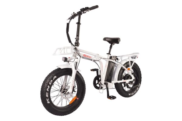 DJ Folding Bike 750W 48V 13Ah Electric Bicycle Pearl White LED Light Suspension Fork Shimano Gear Explore the DJ Folding Bike, a powerful electric bike with high-quality components. Perfect for city rides or light off-road trails. Enjoy the convenience of a dismountable battery and zero emissions.