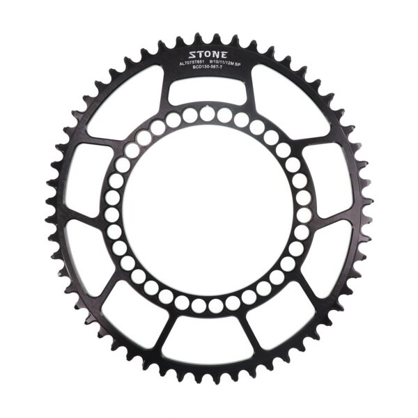 DJC Stone Chainring 130BCD Oval for Brompton Sram Red Shimano 5700 6700 Road Folding Bike 40T 60T Upgrade your bike with the DJC Stone Chainring 130BCD Oval. High strength Aluminum 7075-T651, precise CNC processing, and compatibility with Shimano and Sram systems make it a top choice for performance riders. Available in black/silver.