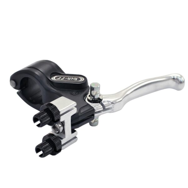 Dia COMPE TECH 77W Left Hand Brake Lever DP2847 L BlackSilver Hinged Clamp 138g Enhance your cycling experience with Dia-COMPE TECH-77W Left Hand Brake Lever. Featuring a hinged clamp, thumb-lock stopper, and weighing 138g, this lever ensures precision control and durability. Upgrade your bike with this sleek black/silver lever today!