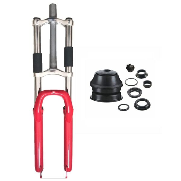 Donsp1986 Bike Suspension Fork 26 Disc Brake Red Combo 1 18 Headset Upgrade your biking experience with the Donsp1986 Bike Suspension Fork 26', featuring a red disc brake combo and a 1 1/8' headset. Enjoy a smooth ride with 65mm travel and compatibility with 26' tires up to 2.325 inches. Please note safety recommendations for optimal performance.