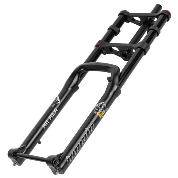 E Bike Suspension Fork 26 Inch 5.0 Tire Fat Bike Fork Travel 140mm Straight Double Shoulder Front Fork Upgrade your biking experience with the E-Bike Suspension Fork for 26-inch 5.0 Fat Tires. Enjoy smooth rides on any terrain with adjustable damping, sturdy construction, and reliable braking. Fits various bike types.