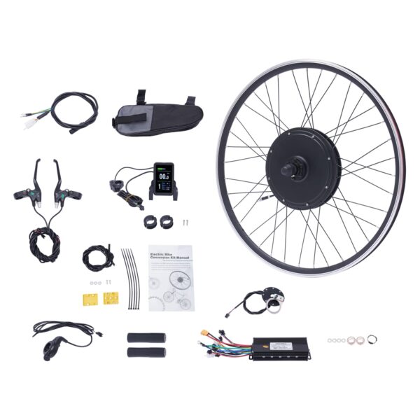 Electric Bicycle Motor Kit 1000W 48V FrontRear Wheel LED Display Dual Mode Controller HinLIaDa Black 264lbs Upgrade your bike into an electric powerhouse with this robust and user-friendly kit. Enjoy 5-gear speed adjustment, cruise function, and a powerful 1000W motor for smooth rides.