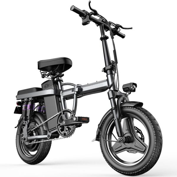 Electric Bike Adults500W Folding E Bike with Removable Battery Adjustable Seat Dual Fenders 14 Folding Ebike for Adults and Teens Efficient Performance - With a 350W motor and 36V 7.5Ah battery, our e-bike travels up to 20 miles at 21 mph. Choose from electric, pedal assist, or normal bike modes for a customizable ride. Stay in control with the clear display showing speed, miles, and battery life. Dual disc brakes ensure safe stops, while the bright headlight and integrated taillight keep you visible.