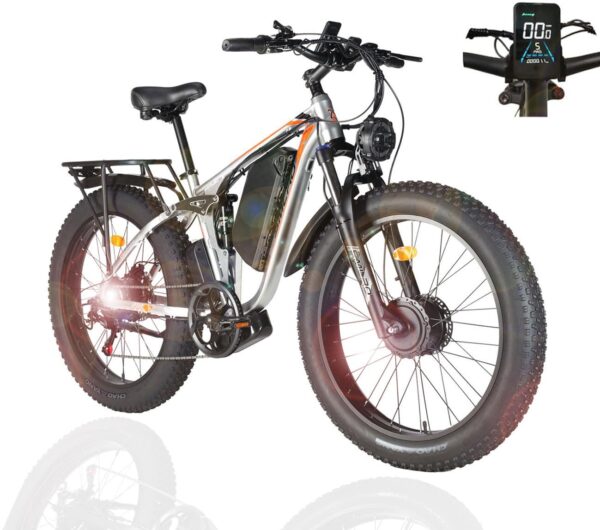 Electric Bike for Adults 2000W 26 Fat Tire 35MPH AWD Dual Motor Bicycles 48V 22.4AH Battery Fast Ebikes Dual Hydraulic Brakes Smlro V3 Explore the ultimate riding experience with this Electric Bike for Adults. Reach up to 35MPH with powerful 1000W motors, conquer any terrain with fat tires, and enjoy a longer range with a 22.4Ah battery. Stay safe and visible with the smart display and hydraulic brakes.