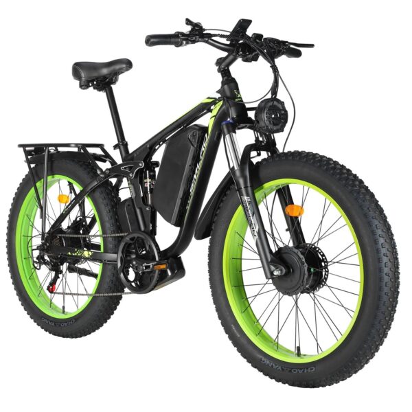 Electric Bike for Adults 26 Fat Tire Mountain eBikes 2000W Dual Motor 35MPH 48V 22.4Ah Removable Battery Long Range 7 Speed Road Electric Bicycle SMLRO V3 Plus by Ekevitte Explore the powerful Dual Motor 2000w Ebike with a large capacity battery for a steady and reliable commuting experience. Choose from three mode options and ride comfortably on diverse terrain with the Fat Tire Electric Bike. Includes smart LCD display and high-luminance headlight for safety.