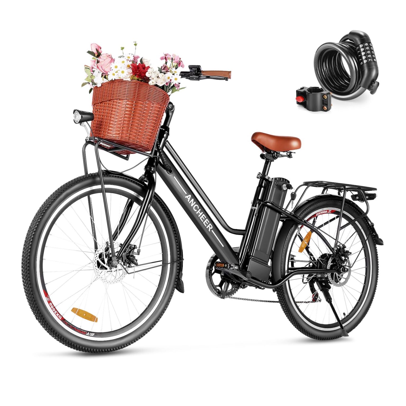 Elegant ANCHEER 26'' Electric City Bike, 350W Motor, 36V/13 Ah Battery
