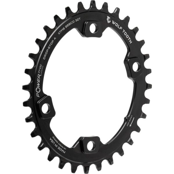 Elliptical Mountain Bike Direct Mount Oval Chainring for Shimano Cranks 34T M8000 XT PowerTrac MTB 96 BCD Upgrade your Shimano XT M8000 or SLX M7000 cranksets with this Wolf Tooth elliptical chainring. Patented Drop-Stop design for ultimate chain retention, mud shedding, and compatibility with various chain speeds.